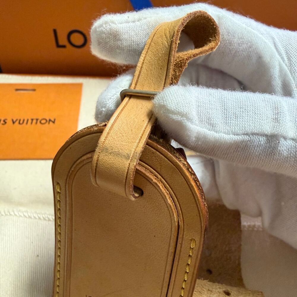 Louis Vuitton Vachetta Leather Luggage Tag and Poignet Authentic NO BOX - Picture 6 of 11